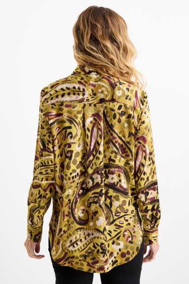 Dona - Brusa de setí - estampada - verd clar