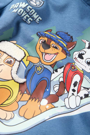 Děti - chlapci - Tlapková patrola - Chase, Marshall, Rubble - mikina s kapucí - modrá