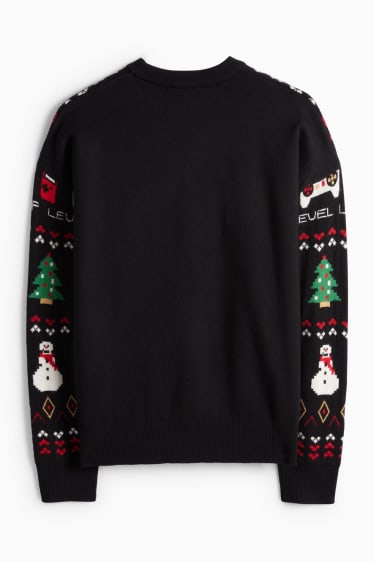 Děti - chlapci - Gaming - vánoční svetr - černá