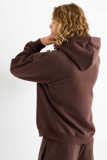 Uomo - Felpa con cappuccio - marrone scuro
