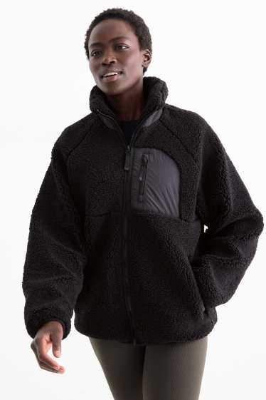 Damen - Funktions-Teddy-Jacke - gefüttert - schwarz