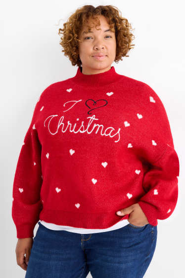 Femmes - Pull de Noël - I Love Christmas - rouge