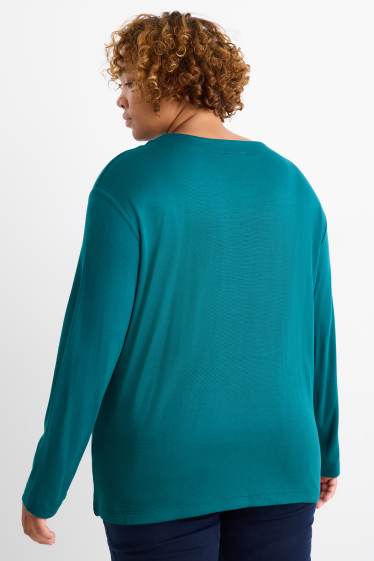 Femmes - Haut à manches longues - relaxed fit - vert