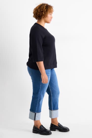 Femei - Straight jeans - talie medie - LYCRA® - denim-albastru