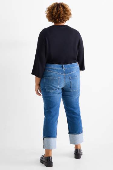 Femei - Straight jeans - talie medie - LYCRA® - denim-albastru