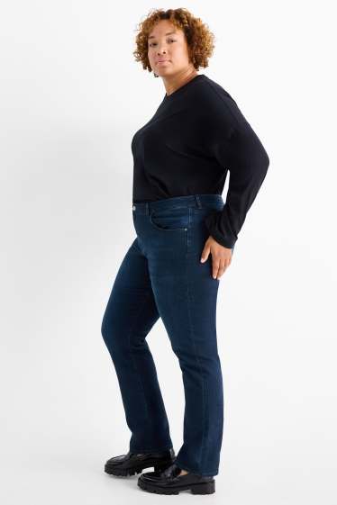 Femmes - Jean coupe droite - mid waist - LYCRA® - jean bleu foncé