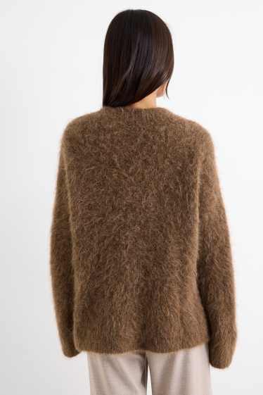 Femei - Pulover - amestec de lână alpaca - maro