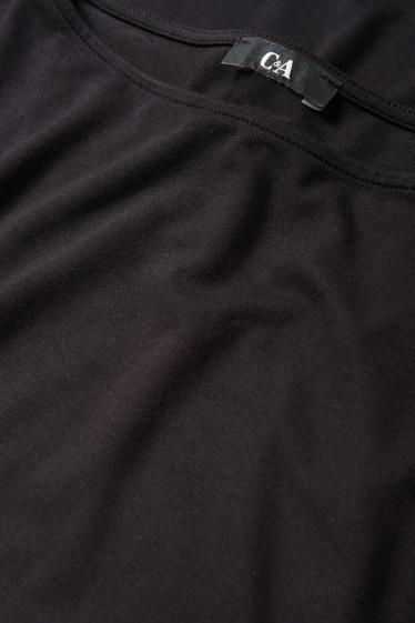 Dámské - Tričko s dlouhým rukávem basic - regular fit - černá