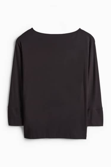 Dámské - Tričko s dlouhým rukávem basic - regular fit - černá