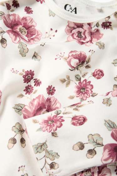 Miminka - dívky - Květiny - body pro miminka - bílá