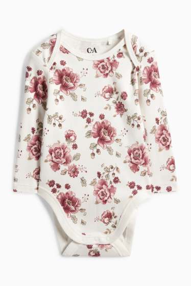 Miminka - dívky - Květiny - body pro miminka - bílá
