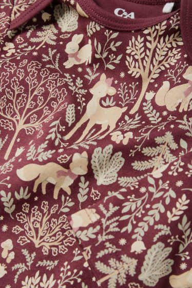 Baby: meisjes - Bosdieren - rompertje - beige / bordeaux