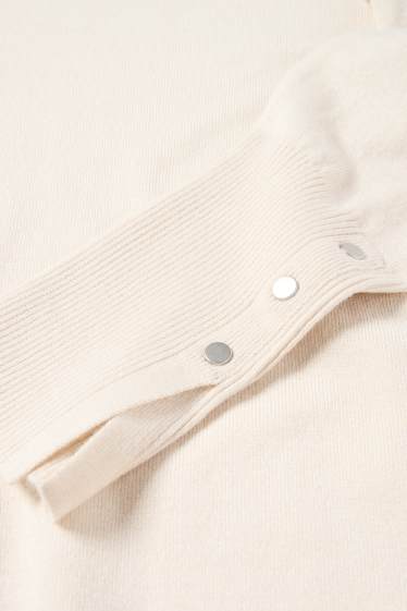 Donna - Maglione in filato lavorato a maglia fine - crema