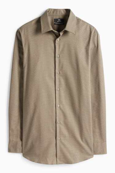 Hommes - Chemise de bureau - regular fit - col kent - sans repassage - à motif - vert