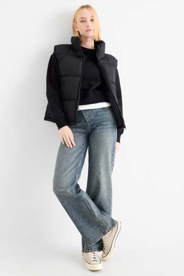 Damen - Wide Leg Jeans - Mid Waist - helljeansblau