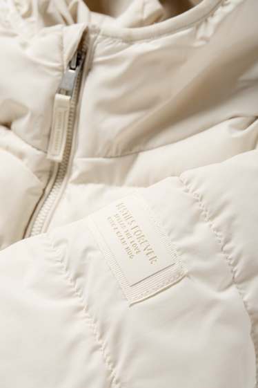 Enfants filles - Doudoune à capuche - finition déperlante - blanc crème