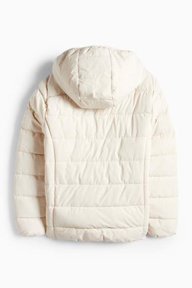 Enfants filles - Doudoune à capuche - finition déperlante - blanc crème