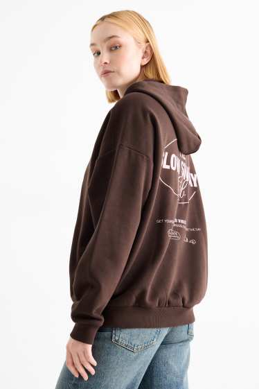 Dames - Hoodie - donkerbruin