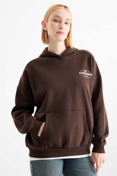 Dames - Hoodie - donkerbruin