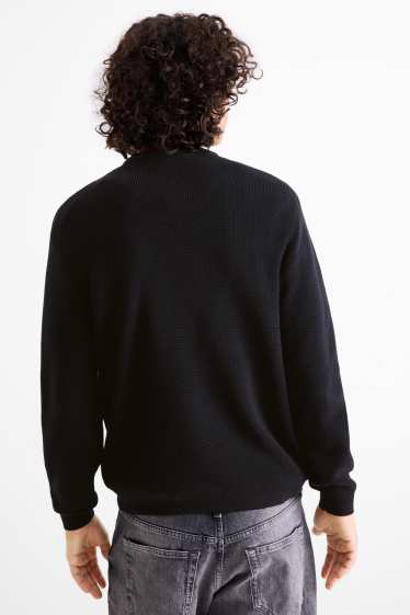 Men - Jumper - textured - black