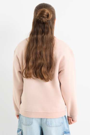 Enfants filles - Sweat orné de pierres de strass - rose