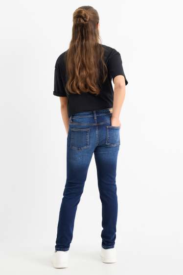Kinder Mädchen - Skinny Jeans - Thermojeans - dunkeljeansblau
