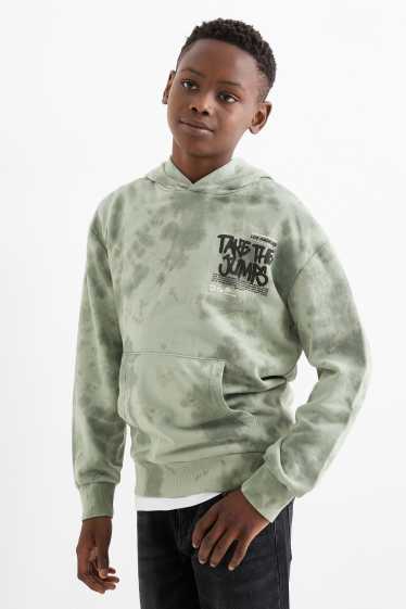 Enfants garçons - Sweat à capuche - à motif - vert clair