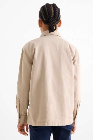 Kinderen: jongens - Spijkerblouse - beige