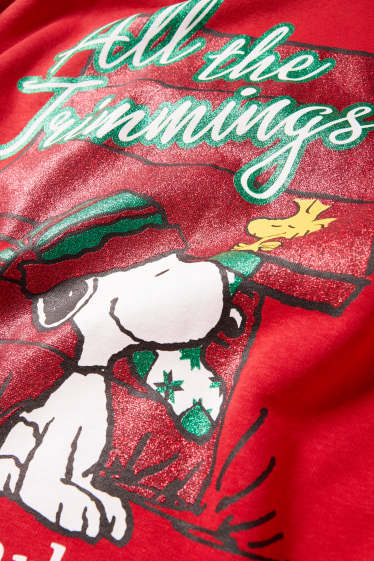 Dames - Sweatshirt voor de kerst - Peanuts - rood