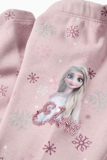 Enfants filles - La Reine des Neiges - leggings chauds - rose
