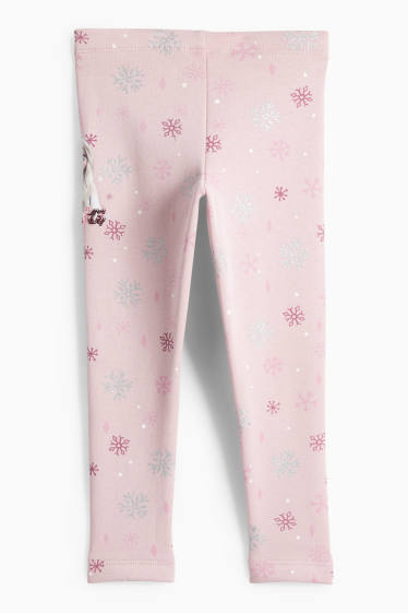 Enfants filles - La Reine des Neiges - leggings chauds - rose