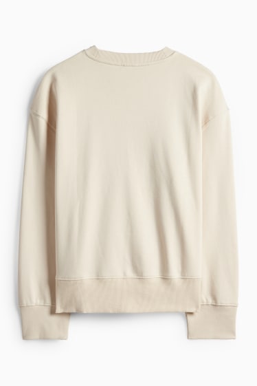 Femmes - Sweat orné de pierres de strass - beige