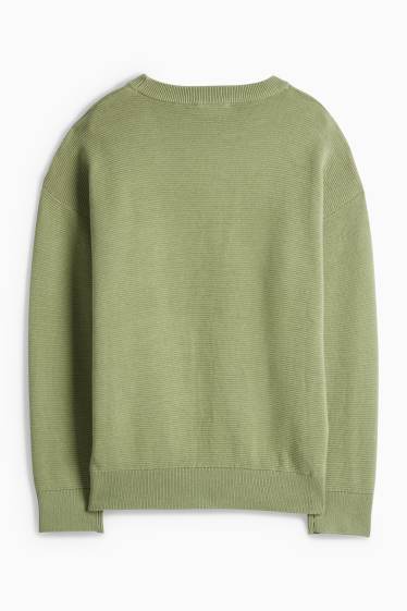 Děti - chlapci - Svetr - žebrovaný - zelená