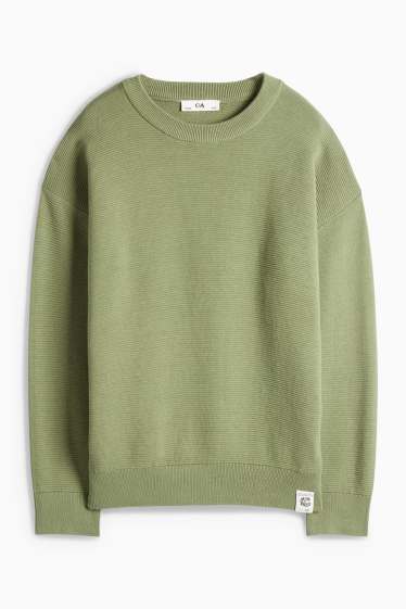 Děti - chlapci - Svetr - žebrovaný - zelená