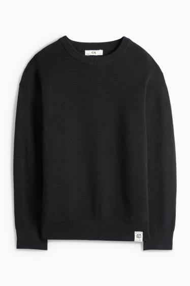 Děti - chlapci - Svetr - žebrovaný - černá