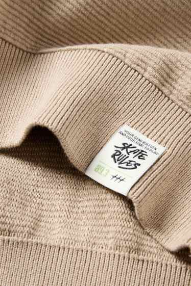 Děti - chlapci - Svetr - žebrovaný - taupe