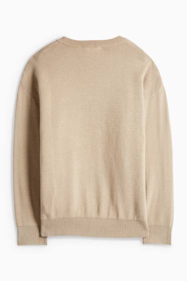 Děti - chlapci - Svetr - žebrovaný - taupe