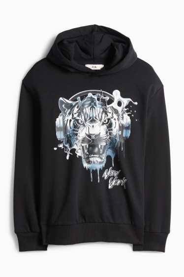 Enfants garçons - Tigre - sweat à capuche - noir