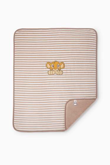 Unisexe - Le Roi Lion - couverture pour bébé - à rayures- 100 x 80 cm - beige