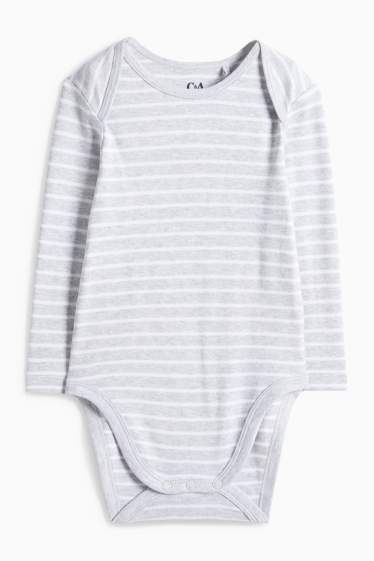 Unisex - Body pro miminka - pruhované - světle šedá