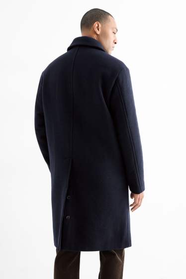 Hombre - Abrigo - mezcla de lana - azul oscuro
