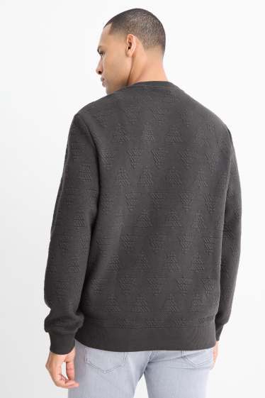 Men - Christmas sweatshirt - textured - dark gray