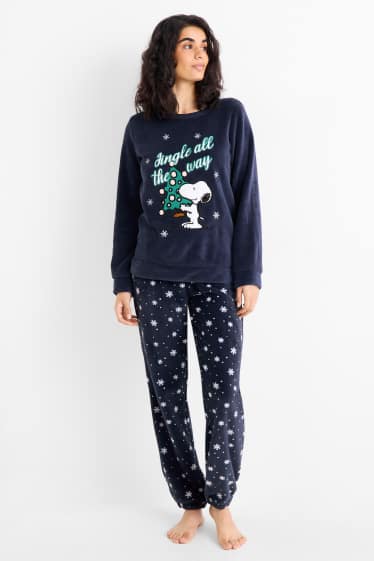 Damen - Weihnachts-Pyjama - Snoopy - dunkelblau