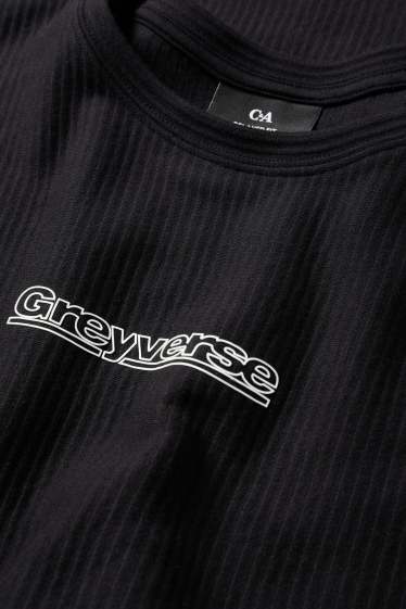Uomo - T-shirt - relaxed fit - a coste - nero