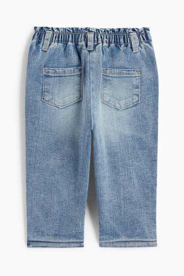 Baby Mädchen - Blümchen - Baby-Jeans - Thermojeans - helljeansblau