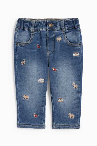 Baby Boys - Wild animals - regular jeans - thermal jeans - blue denim