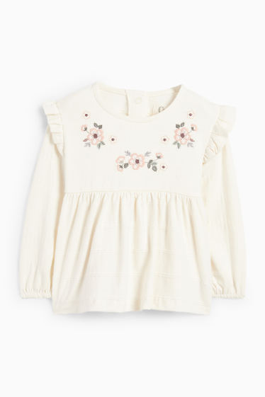 Bébés filles - Petites fleurs - tenue pour bébé - 3 pièces - blanc crème