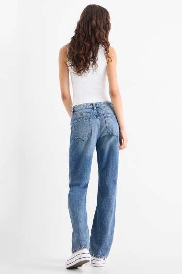 Damen - Straight Jeans - Low Waist - jeansblau