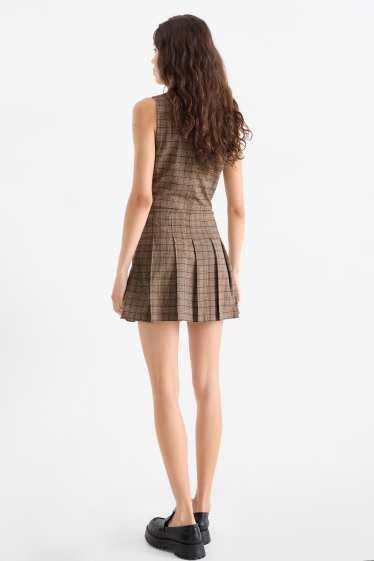 Femmes - Jupe-short - à carreaux - marron clair