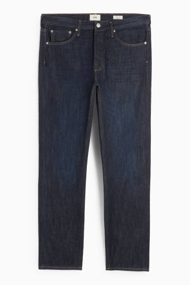 Bărbați - Regular jeans cu fentă cu nasturi - denim-albastru închis